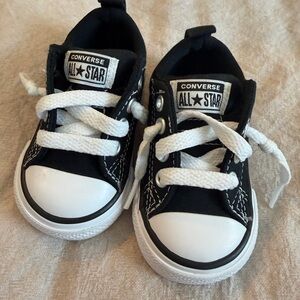 Converse Infant Baby 3 Black and White Sneakers Easy Slip On